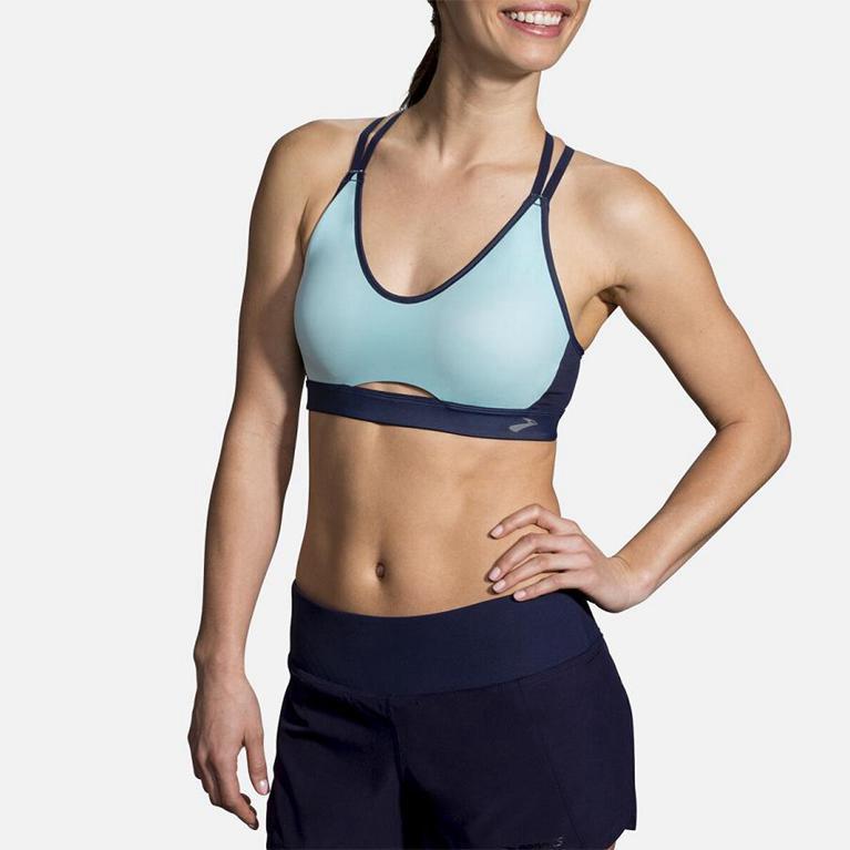 Brooks FastForward Free Running Bra - Women's - Blue (15764-JCFR)